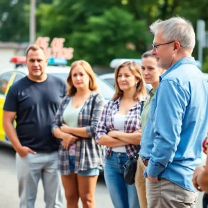Community members gather in support during the search for the abducted boy in Milwaukee.