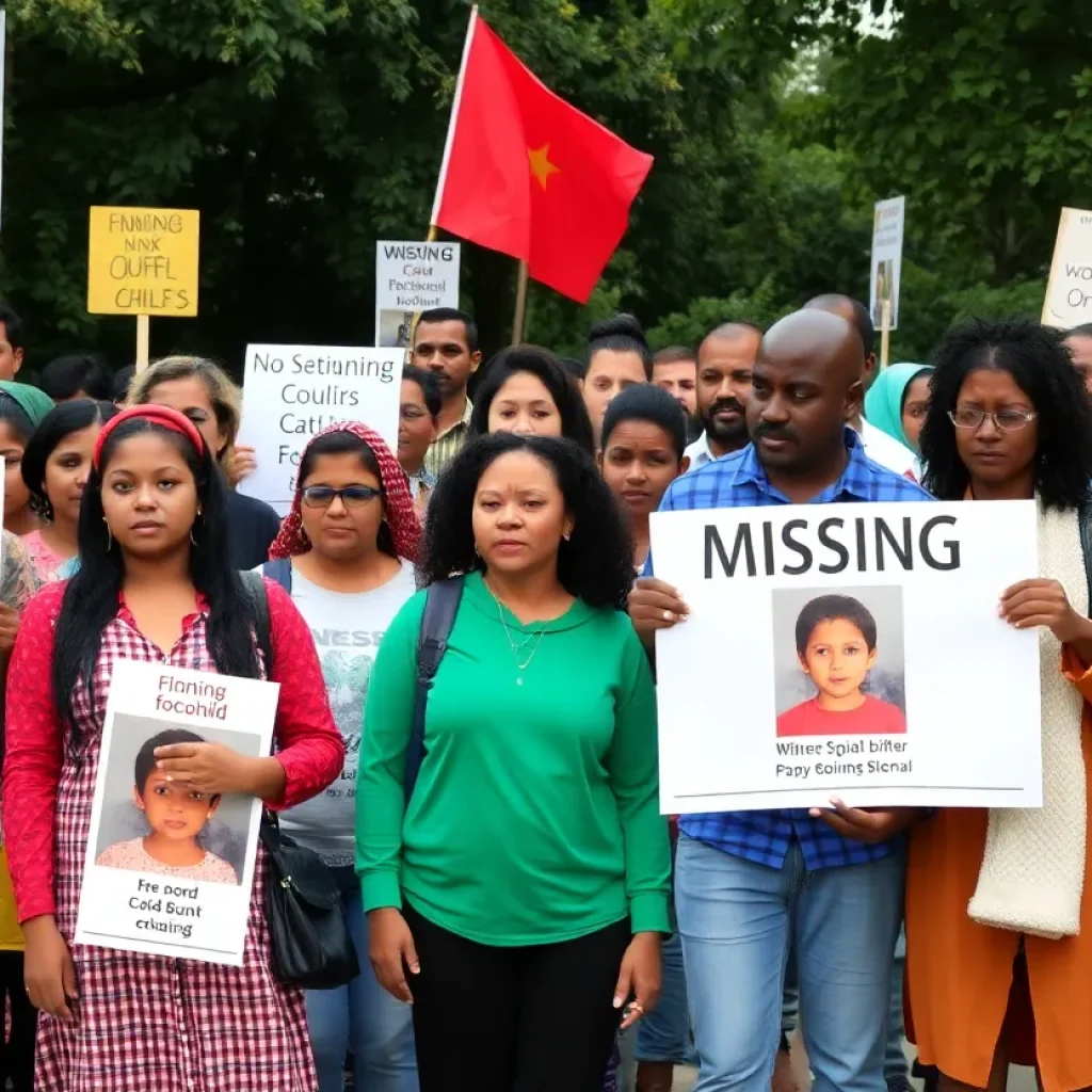 Community gathering in Milwaukee supporting search efforts for a missing child