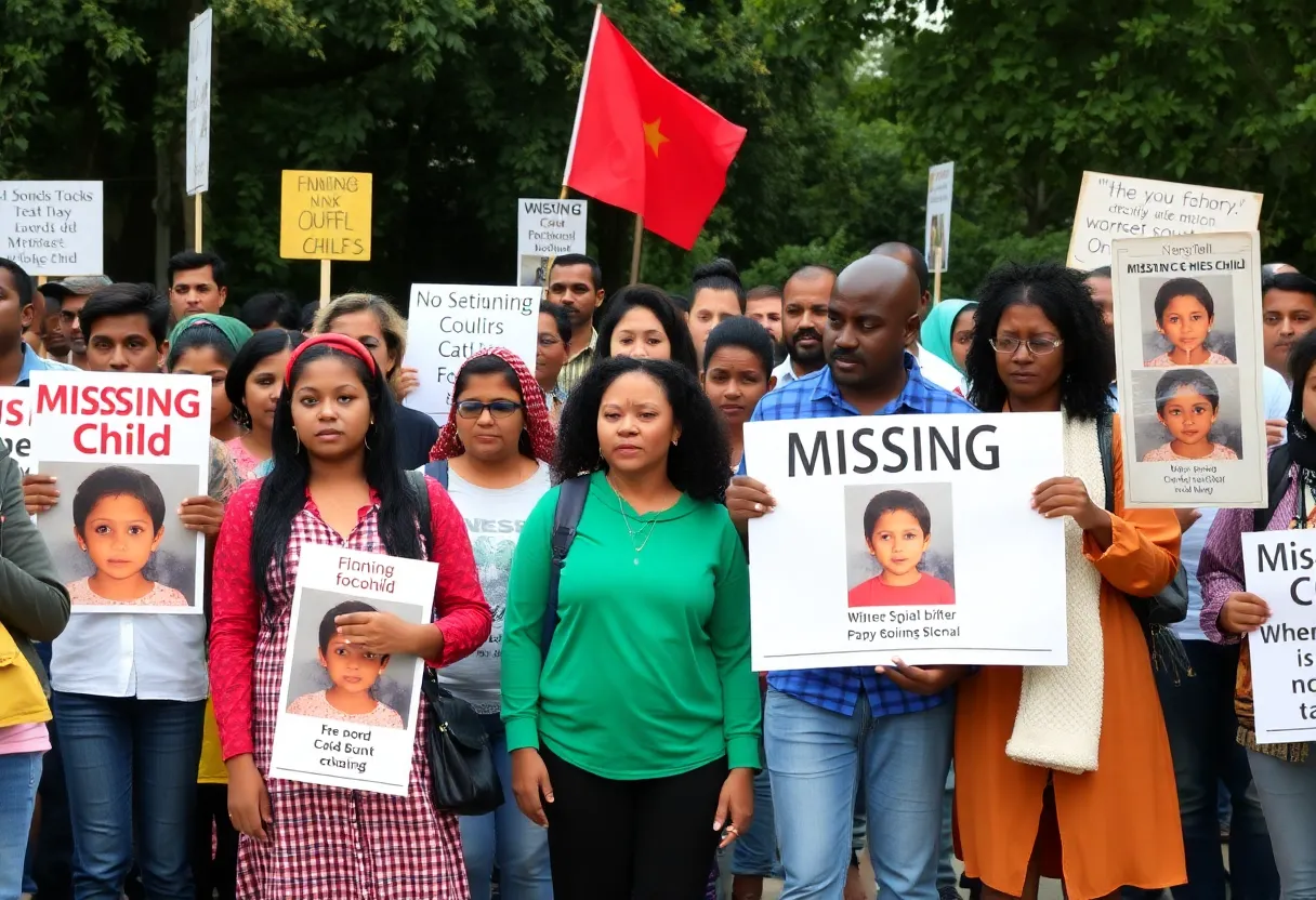 Community gathering in Milwaukee supporting search efforts for a missing child