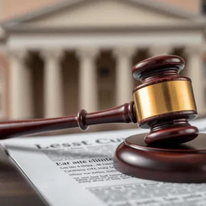 Courtroom during a financial fraud trial