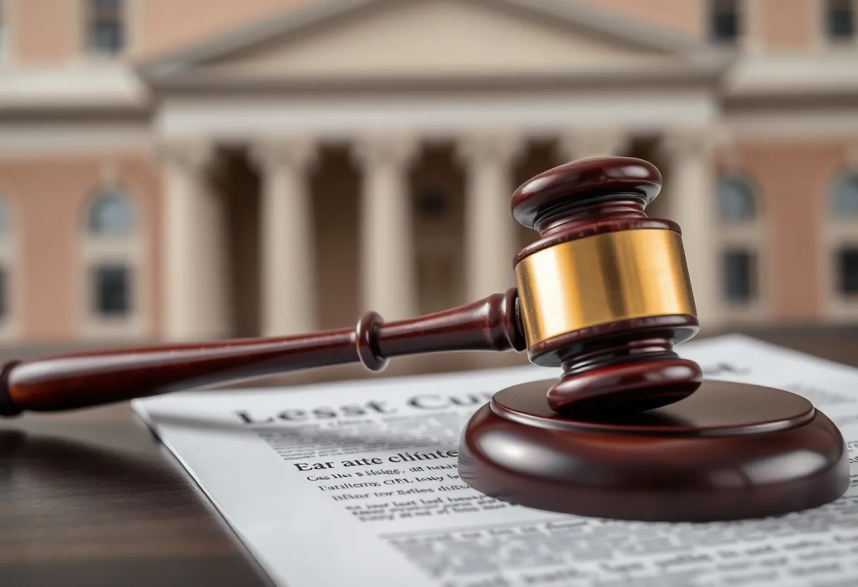 Courtroom during a financial fraud trial