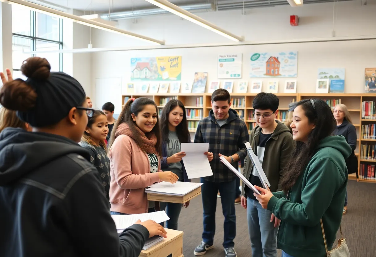 Young participants engaging in real estate workshop at Flint Academy