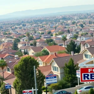 City skyline of Fresno with residential buildings reflecting increasing investor ownership in real estate.
