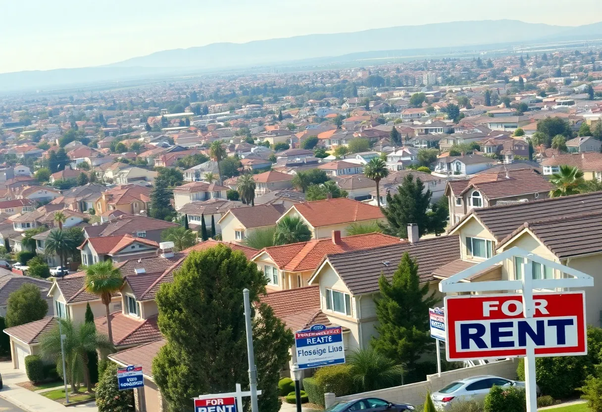 City skyline of Fresno with residential buildings reflecting increasing investor ownership in real estate.