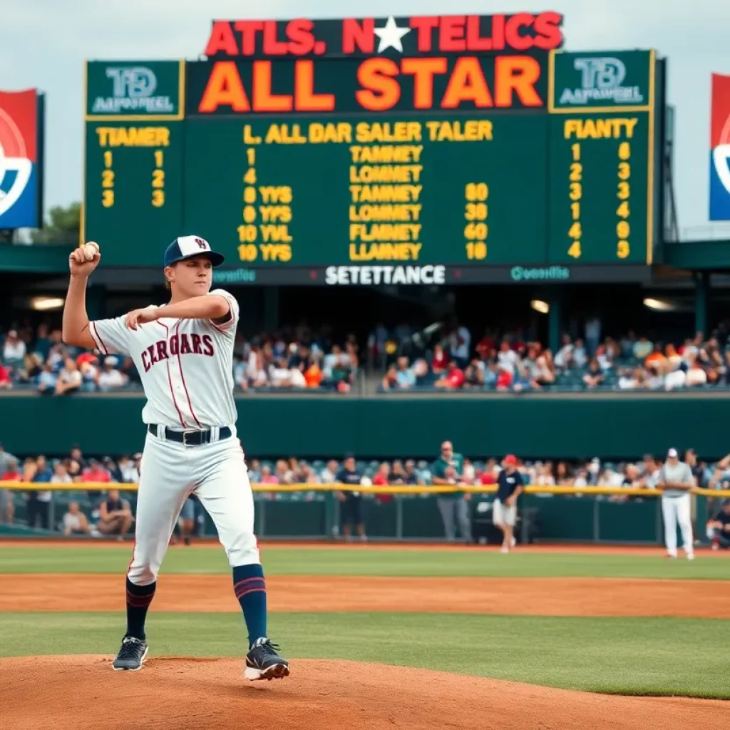 Young pitcher celebrating MLB All-Star selection