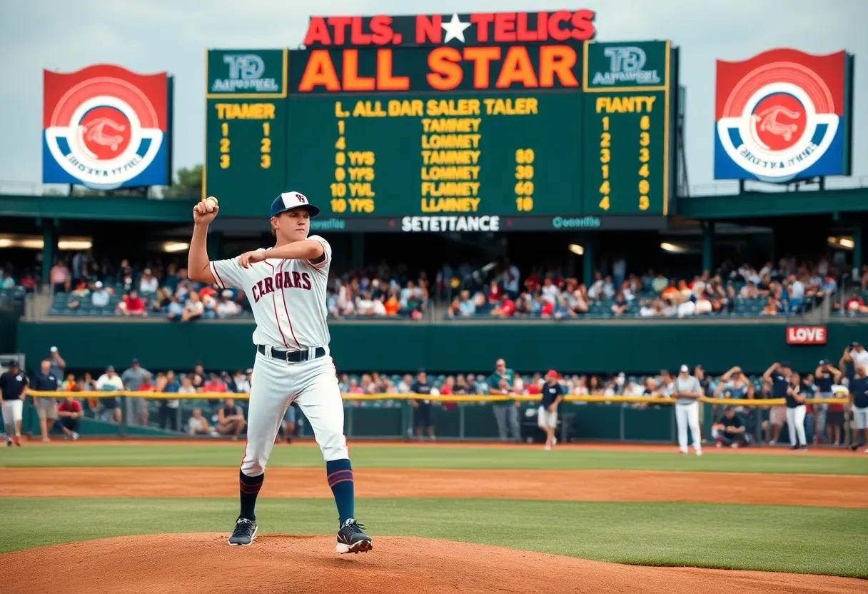 Young pitcher celebrating MLB All-Star selection