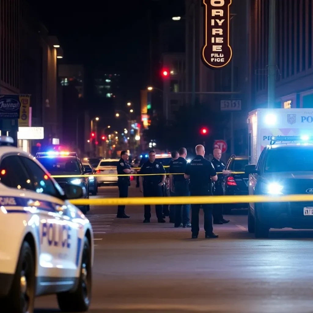 Emergency responders at the site of a shooting in Milwaukee's downtown area