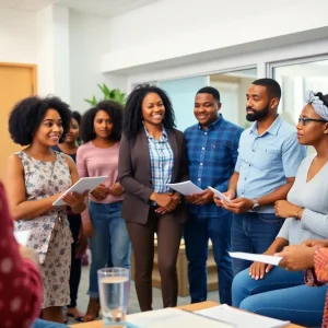 Group of individuals participating in a financial literacy workshop.