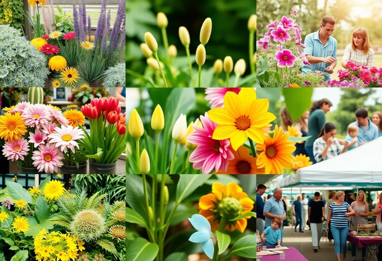 A collage of various garden events in Milwaukee during July 2025.