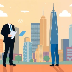 City skyline depicting real estate industry advancements