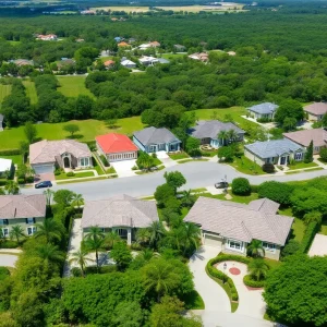 A neighborhood in Sarasota-Manatee showcasing various homes.