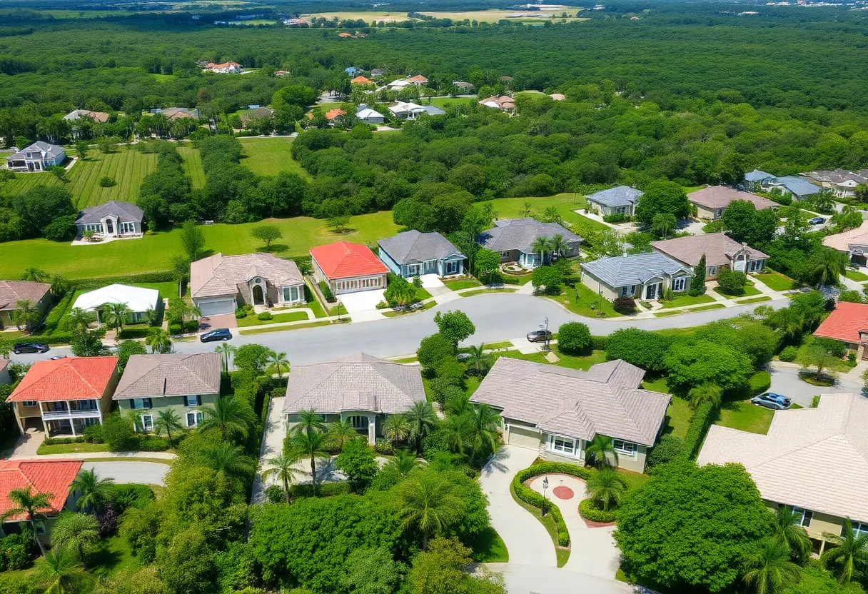 A neighborhood in Sarasota-Manatee showcasing various homes.