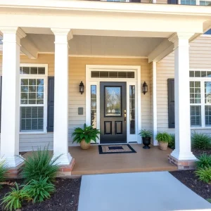 A renovated home with updated landscaping and entryway in Columbia SC.