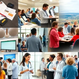 Collage of health events in Wisconsin, showcasing workshops and conferences.