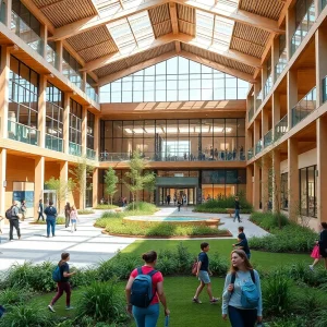 Architectural rendering of the Aplin Center at Texas A&M University