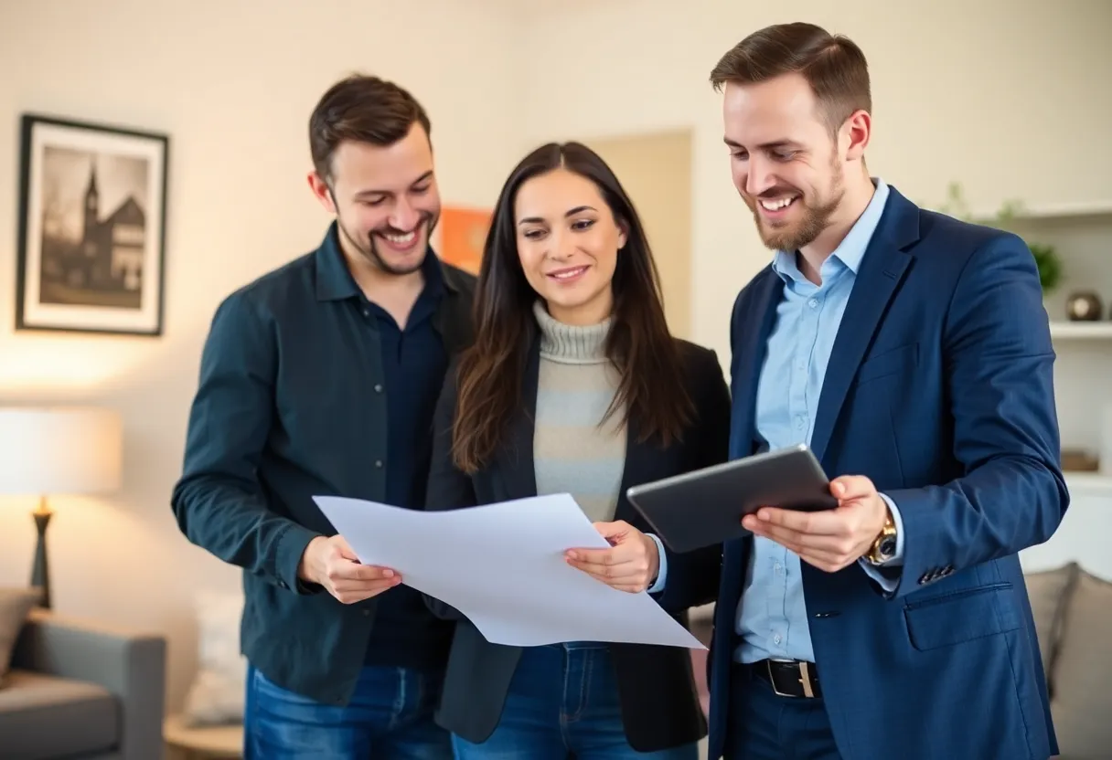 First-time homebuyer consulting with agent in Milwaukee