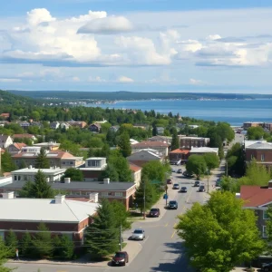 Exterior view of the new real estate office in downtown Traverse City.