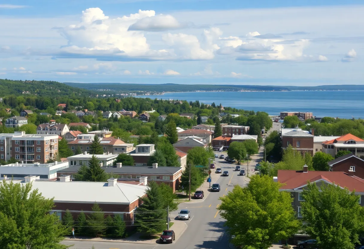Exterior view of the new real estate office in downtown Traverse City.