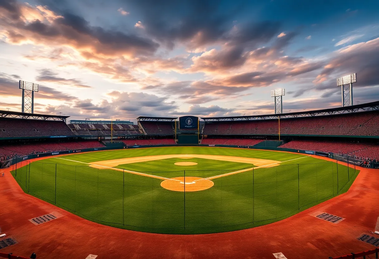 Empty baseball field at American Family Field after Brewers game