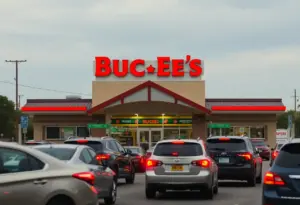 Buc-ee's convenience store in Oak Creek showcasing gas pumps and entrance.
