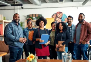 Community gathering of small business owners in Milwaukee, showcasing diversity and entrepreneurship.