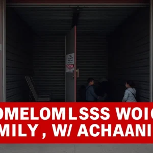 A storage unit symbolizing the plight of homeless families in Milwaukee.
