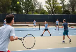 DePaul University tennis teams playing at the Milwaukee Tennis Classic