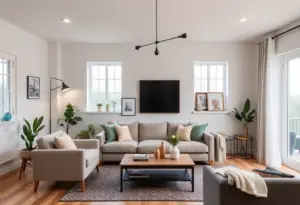 Cozy living room showcasing DIY home improvements
