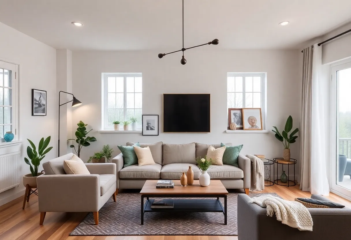 Cozy living room showcasing DIY home improvements