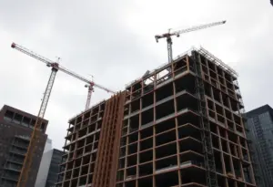 Half-finished Edison building construction site in Milwaukee