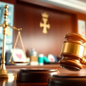 Courtroom scene representing healthcare fraud justice