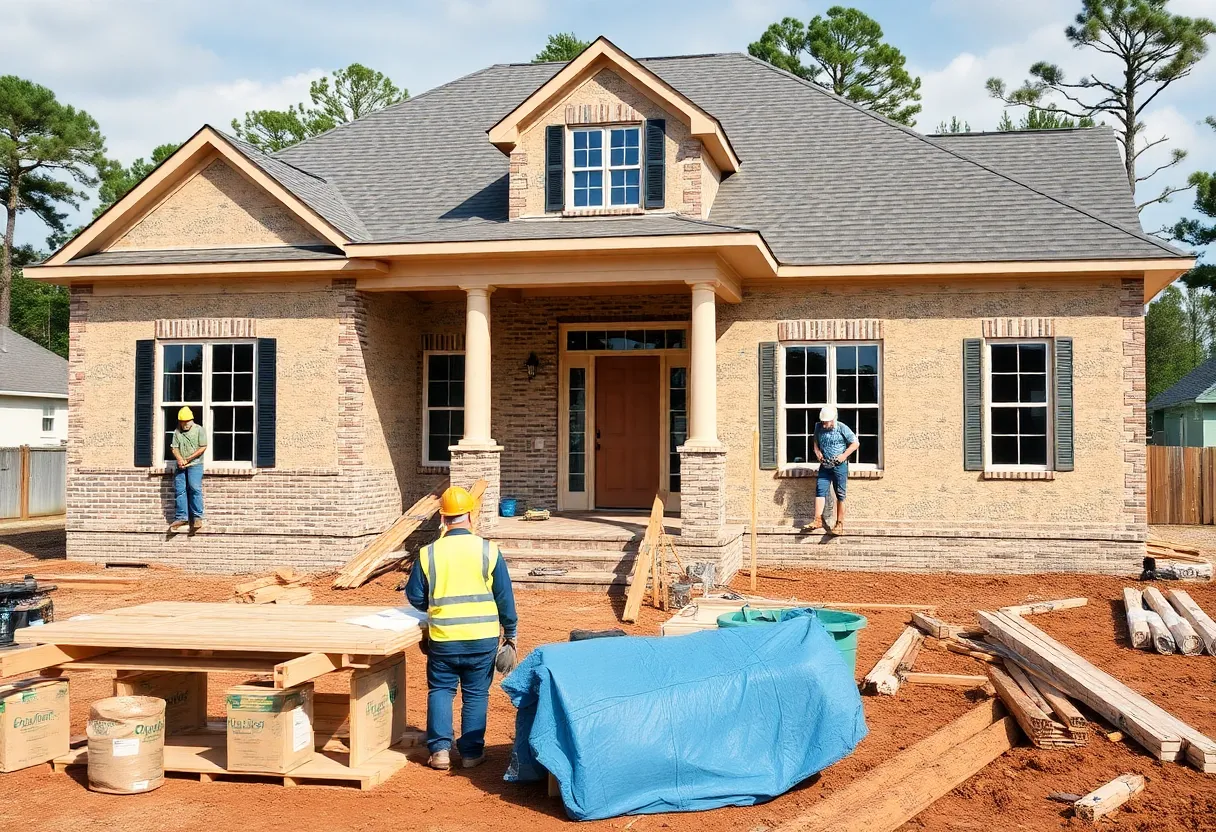 Residential construction site in Columbia SC
