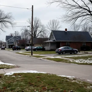 Suburban neighborhood reflecting on the tragedy of a homicide case.