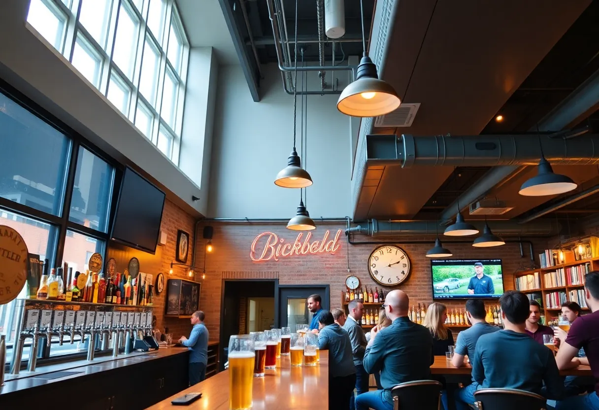 Interior view of Lombardi Brewing Co. flagship taproom