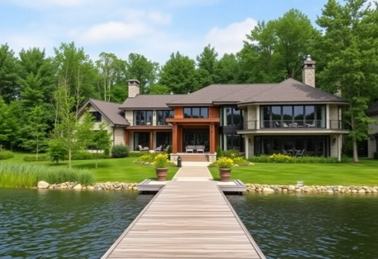 Luxurious home by Pine Lake in Chenequa, Wisconsin