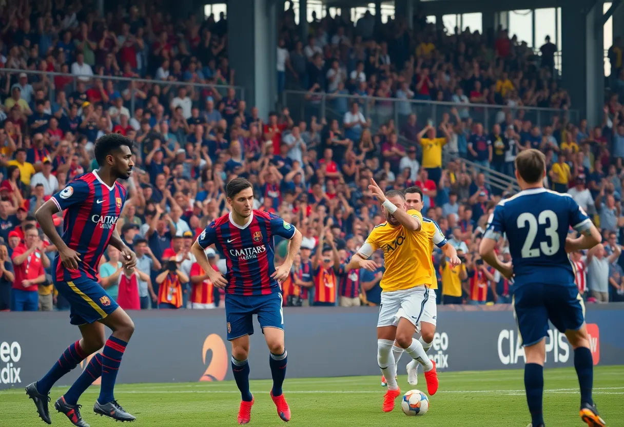 Marquette soccer team celebrating a goal during a match