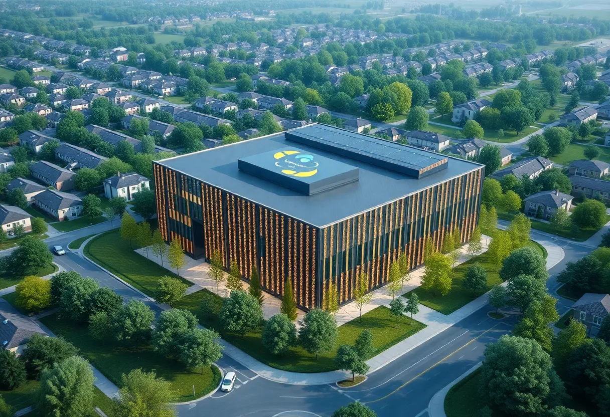 Conceptual image of Microsoft data center in Caledonia