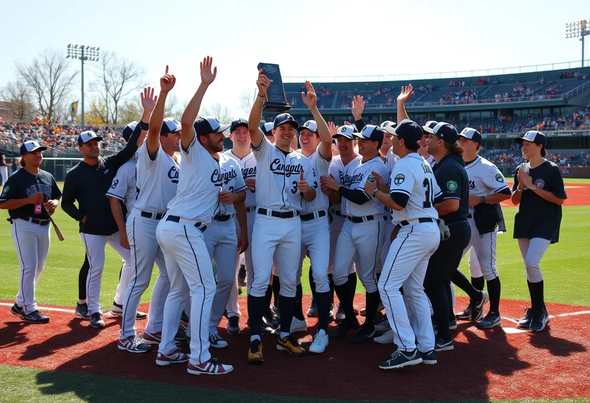Milwaukee Brewers team celebrating on field after clinching NL Central Division title.