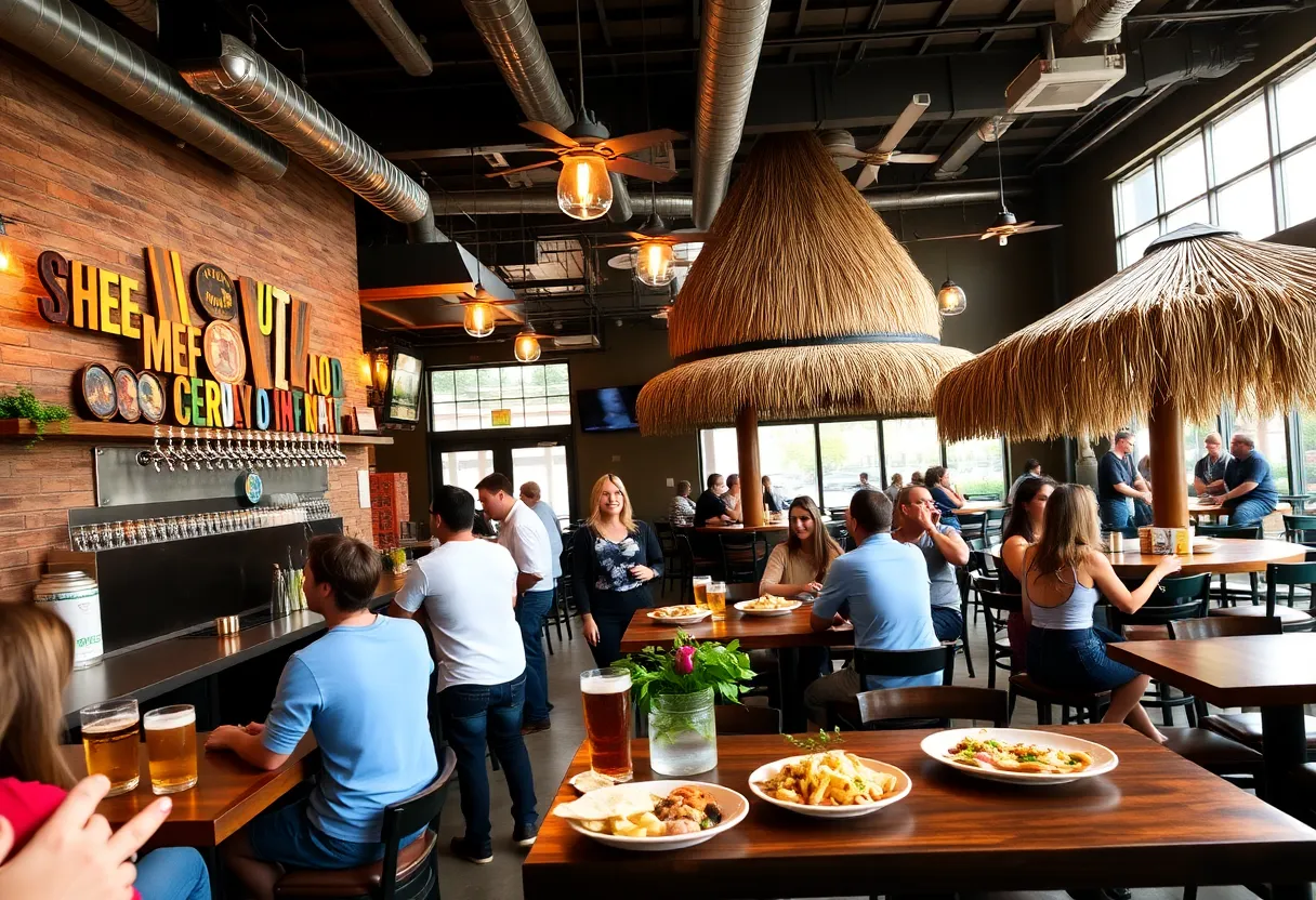 Vibrant brewpub ambiance showcasing craft beer and dining
