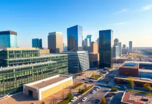 A view of Milwaukee displaying modern businesses and community facilities.