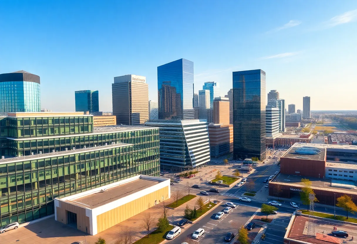 A view of Milwaukee displaying modern businesses and community facilities.