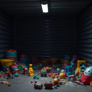 Visual representation of child neglect in a storage unit