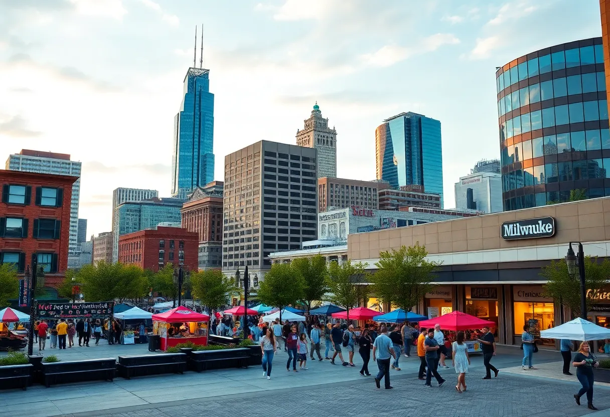 Milwaukee cityscape highlighting local businesses and community events