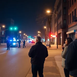 Community members in Milwaukee addressing gun violence.