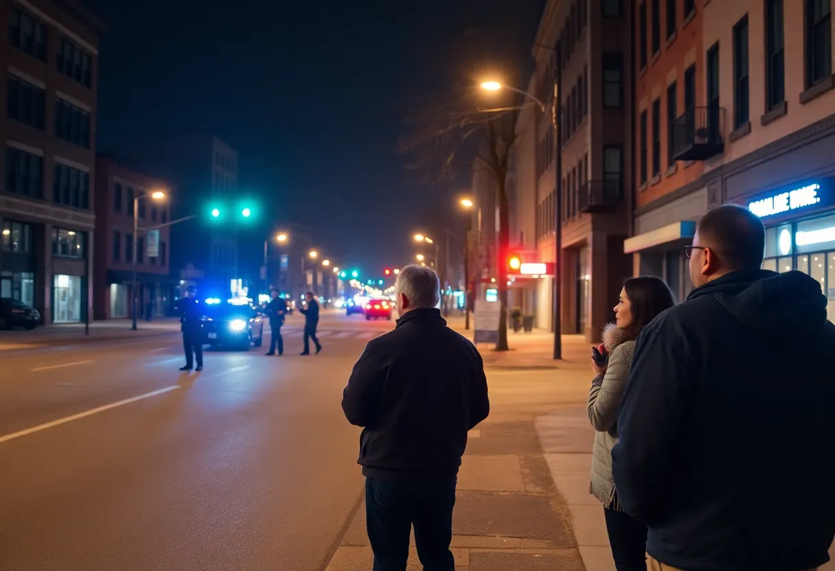 Community members in Milwaukee addressing gun violence.