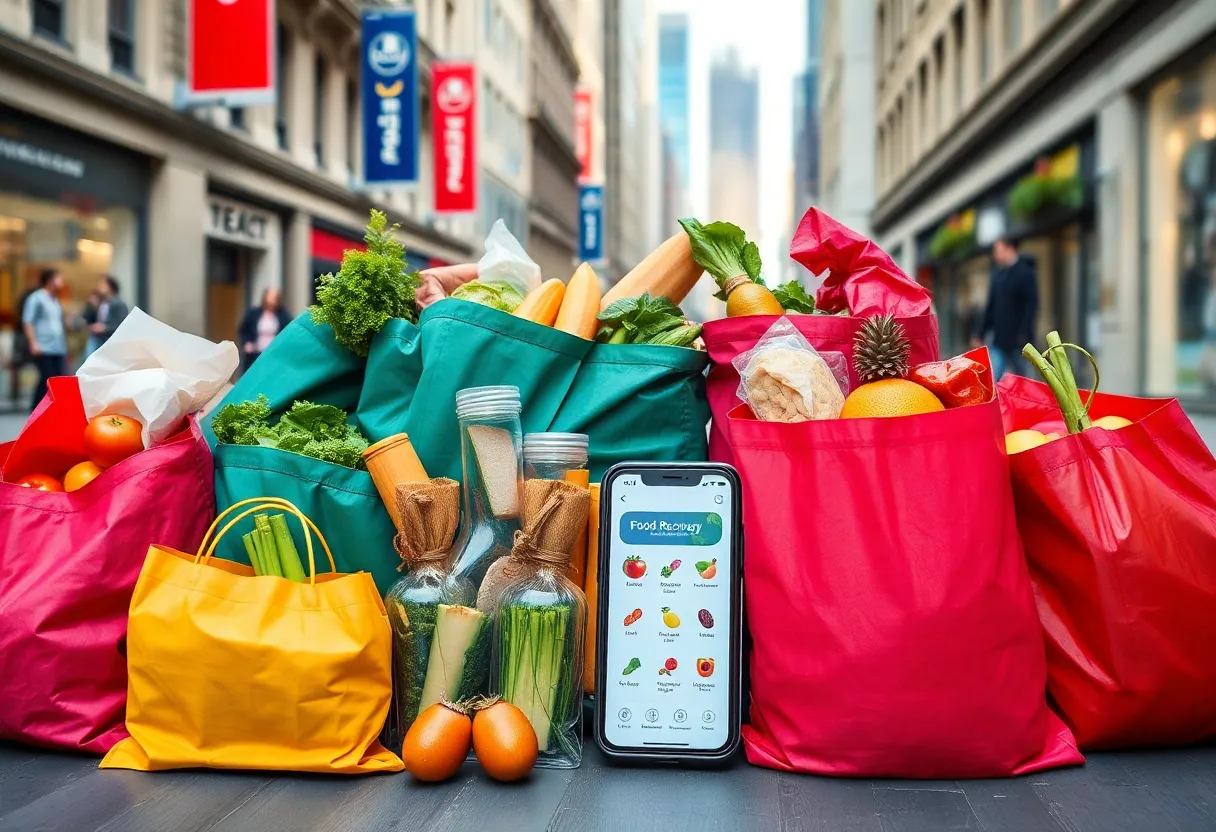 Food recovery apps in Milwaukee showcasing surprise bags of food.