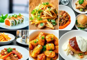 Diverse dishes from Milwaukee restaurants including sushi and Polish cuisine