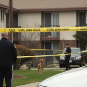 Scene of police investigation with crime scene tape in Milwaukee.