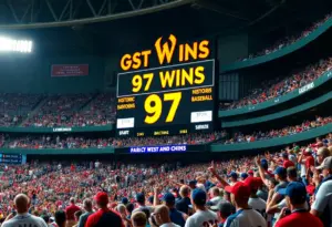 Milwaukee Brewers fans celebrate the team's record-breaking season in the stadium.
