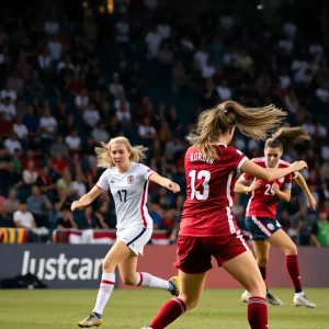 Action shot from SIUE women's soccer match